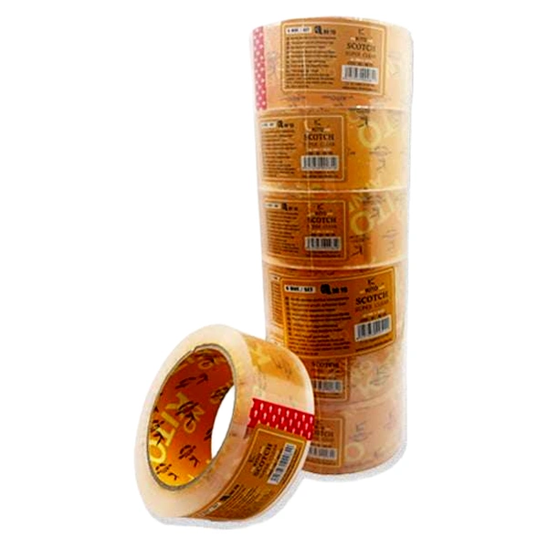 BANDA ADEZIVA SCOTCH ACRILICA 48MM X 90 METRI TRANSPARENT 6 BUC SET
