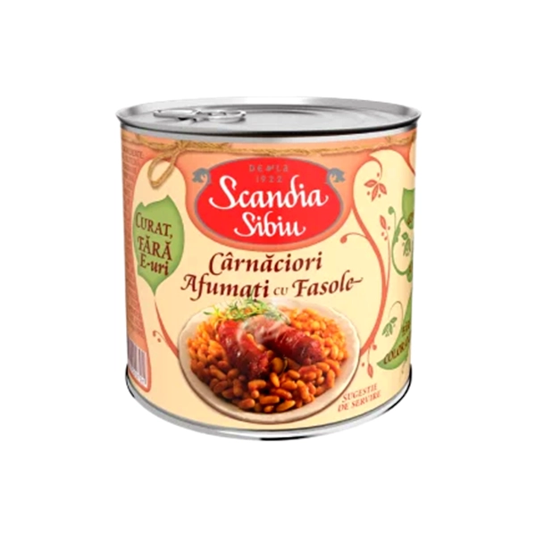 CARNACIORI DE CASA AFUMATI CU FASOLE SCANDIA SIBIU 400 GR