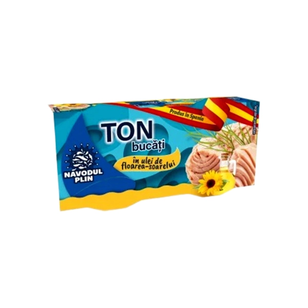 PACK NAVODUL PLIN 2XTON BUCATI IN ULEI DE FLOAREA SOARELUI 80 GR