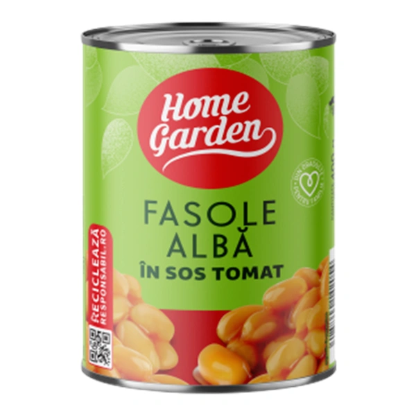 FASOLE ALBA SOS TOMAT CONSERVA HOME GARDEN 400 GR