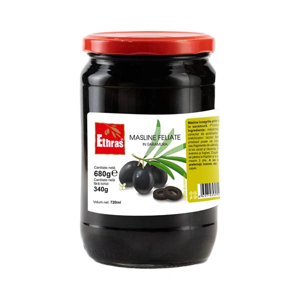 MASLINE NEGRE FELIATE IN SARAMURA ETHRAS 680 GR